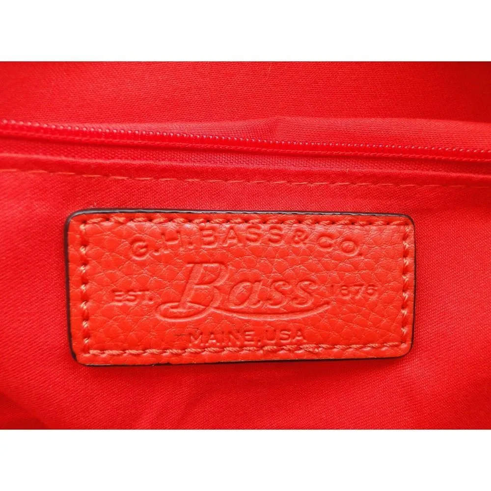 G.H. Bass & Co. Red‎ Faux Pebbled Leather Large Womens Satchel Tote & Body Bag